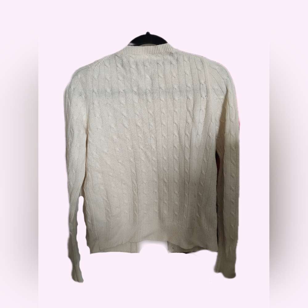 Classic White Cable Knit Sweater - Picture 2 of 2